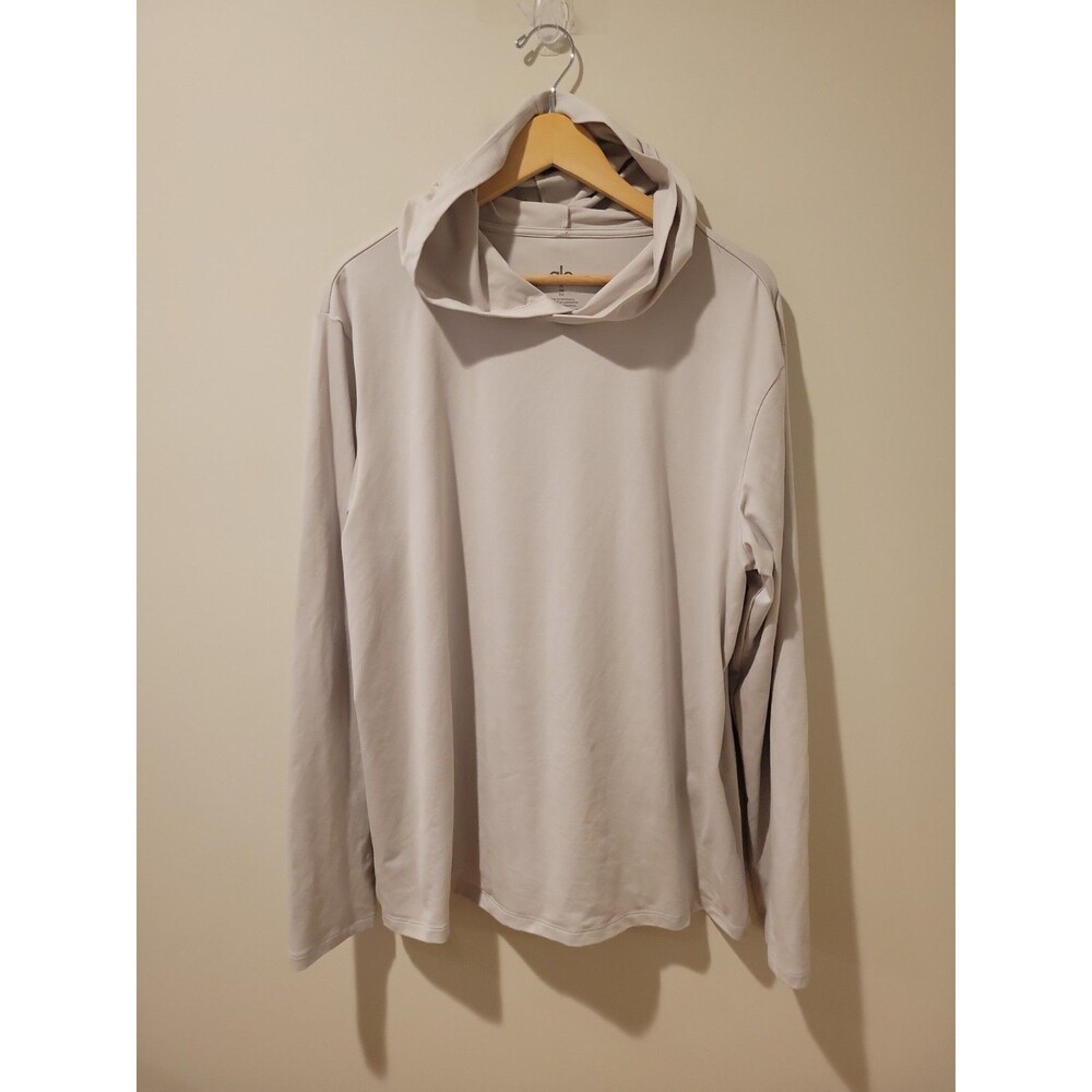 Alo Yoga Conquer Reform Hooded Sweatshirt Size Mens XL Bone Soft Cozy Athletic - Picture 2 of 7